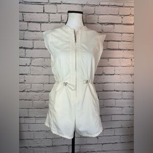 CALIA Cream White Hike Romper Adjustable Weight & Pockets Oversized XS NWOT